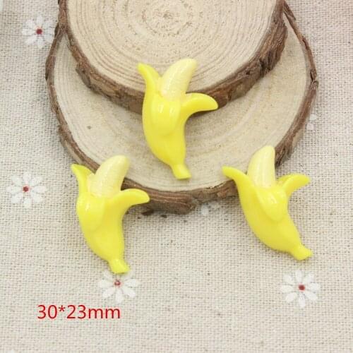 15pcs/lot mix colors resin banana in solid color for kids hair phonecase DIY resin cabochons accessories