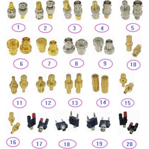 1pce Adapter BNC / SMA / RP-SMA / SMB to SMA / Microdot / CRC9 / TS9 / SMB / Banana RF Coaxial connector Straight