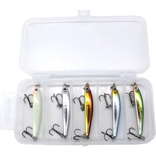 5pcs Fishing Lures 3.5g 5cm Minnow Lure Hard Bait Crankbait Wobbler Tackles