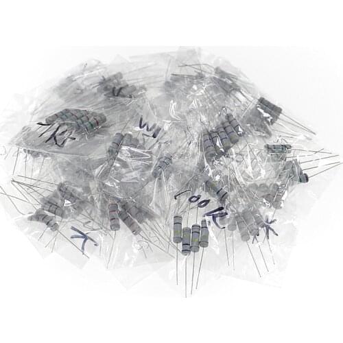 75pcs 15Value 0.1Ohm ~ 20 ohm Metal Oxide Film 3W Carbon Film Resistor kit