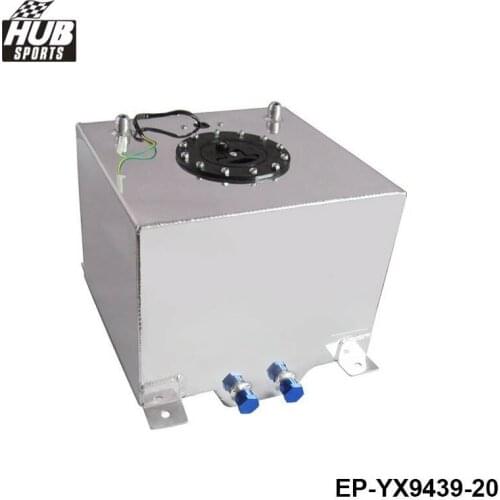 20L Aluminium Oil Can Fuel Surge Tank Oil Catch Can Tank With Sensor Fuel Cell With Cap / Foam Inside HU-YX9439-20