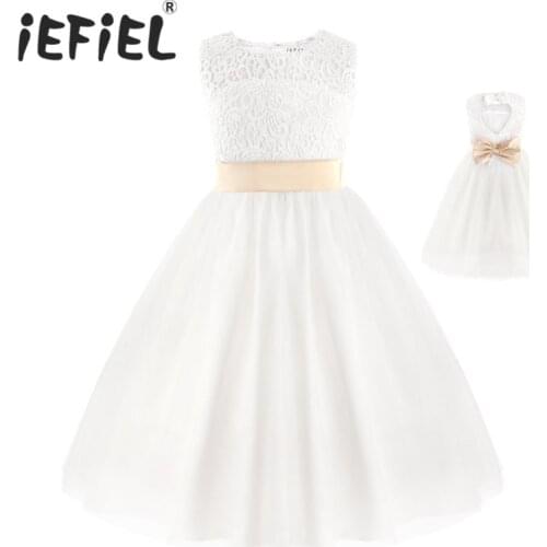 White First Communion Dresses For Girls 2020 Brand Tulle Lace Infant Toddler Pageant Flower Girl Dresses for Weddings and Party