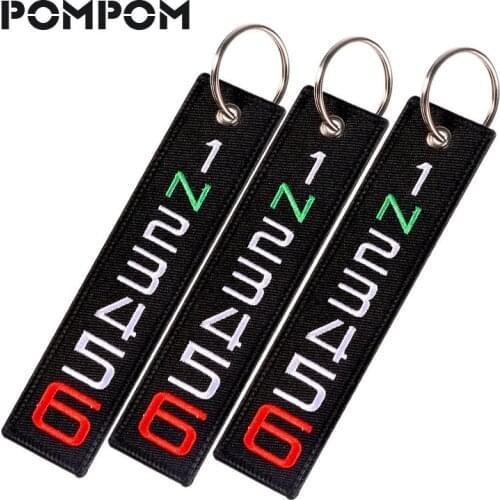3PCS 6 5 4 3 N 1 Launch Keychains for Motorcycles and Cars Embroidery OEM Cool Keychain Ring Car Launch key Tag Fashion Jewelry