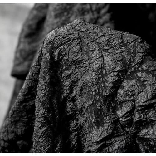 Black reef bump texture three-dimensional grain gradient jacquard creative clothing fabric