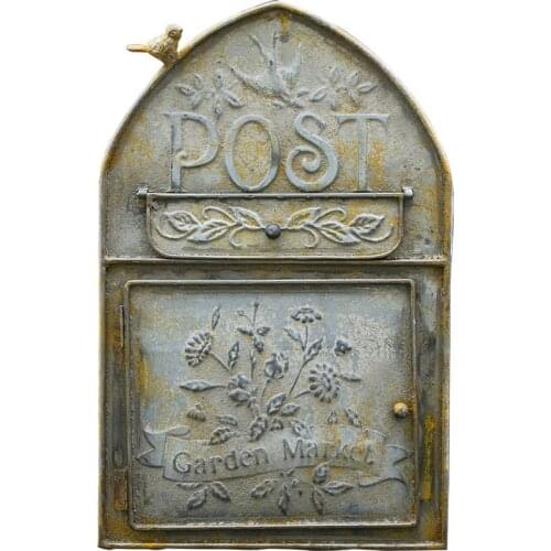 Handcraft Wood Outdoor Mailbox Gardening Iron Wall-Mounted Mailbox Mailbox Mailbox Mailbox Mailbox Postcard Box Mailbox Props