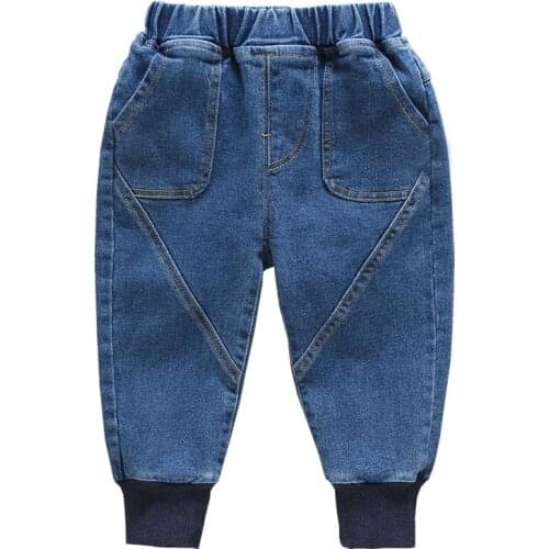IENENS 2-7Y Trend Boys Casual Jeans Trousers Baby Toddler Boys Denim Pants Kids Children Slim Long Pants Bottoms Clothing
