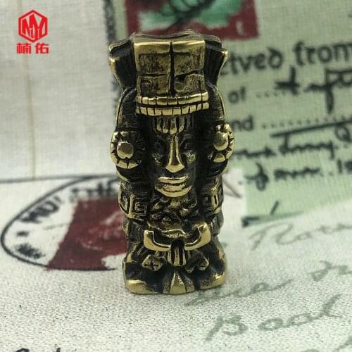 EDC Tool Brass Knife Beads Maya Stone Statue Totem Knife Beads Umbrella Rope Pendant Flashlight Pendant Finger Tiger Pendant