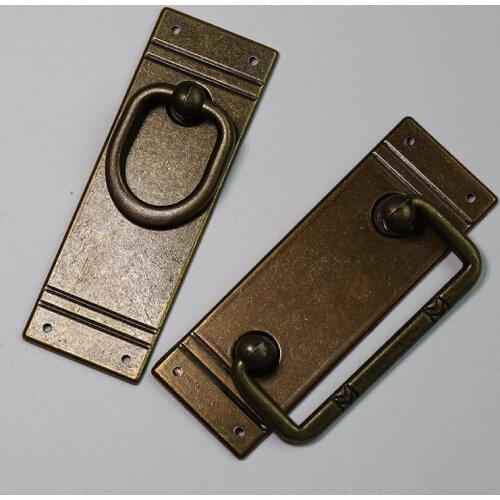 European retro style Flat drop ring handle antique brass drawer cabinet pull knob bronze kitchen cabinet dresser door handle