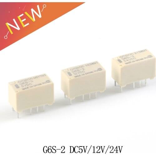 G6S-2 DC5V/12V/24V PCB Mount 2-pole 8Pin Mini Signal Switch Relay 2A
