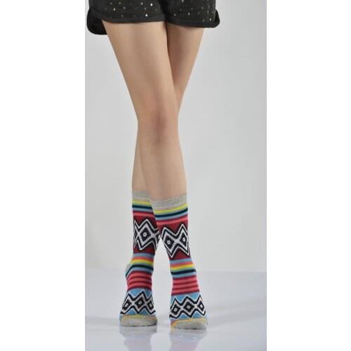 Idilfashion Women Rugs Patterned Colorful Socket Stocking-Multi-Color-B-ART015 (3'LÜ PACKAGE)