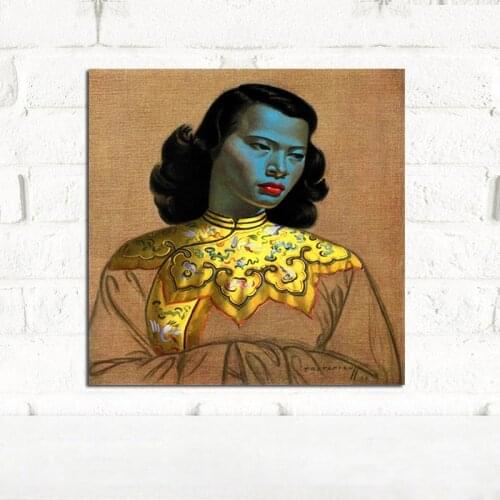 Chinese Girl Tretchikoff Vintage Oil Painting on Canvas Art Posters and Prints Scandinavian Nordic Wall Picture for Living Room