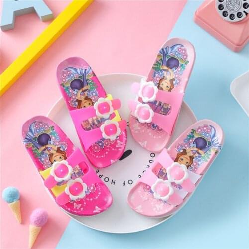 Summer girls' sandals and slippers fashion outer wear non-slip cute baby girl small daisy childrens slippers