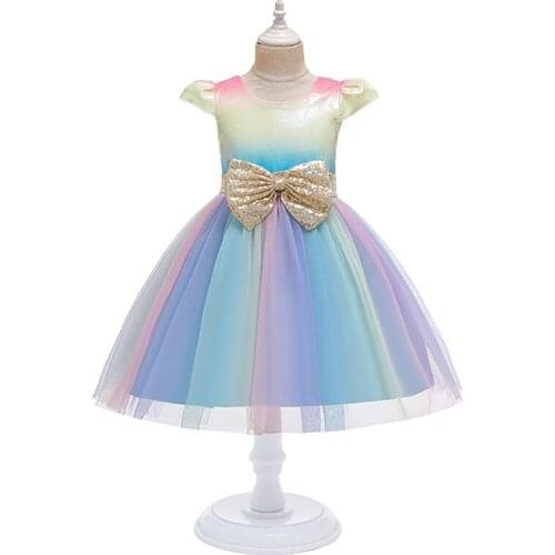 Baby Girls Dress Summer Sleeveless Mesh Little Princess Dress Bow Decoration Christmas Children Birthday Gifts Kids Dresses 3-10