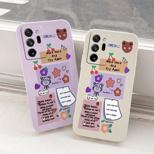 For Samsung Galaxy A72 A52 A42 A32 A22 A21S Case Post-it Girl Phone Cover A02S A12 A02 A71 A51 A41 A31 Shockproof Soft Case