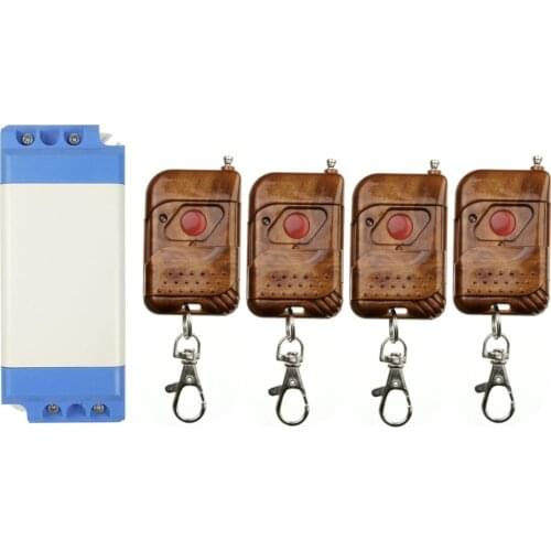 85V 220V 110V 240V 1CH 1CH 10A Radio Controller RF Wireless Push Remote Control Switch 315 MHZ 433 MHZ teleswitch 4*Transmitter