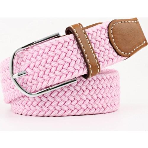 Braided Belt Woman Woven Weave Brand Canvas Weaving Pink Black Yellow Blue Brown Purple White Red Green Gray Womans Belt Jeans