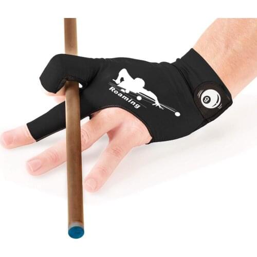 Roaming Absorb Sweat Billiards Glove for Left Hand Snooker Pool Gloves High Quality Elastic Lycra Gloves Three Fingers Fitness