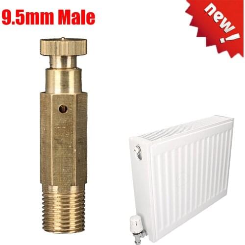 Manual Air Vent Thread 9.5mm Male Radiator Air Vent Bleeding Plug Valve