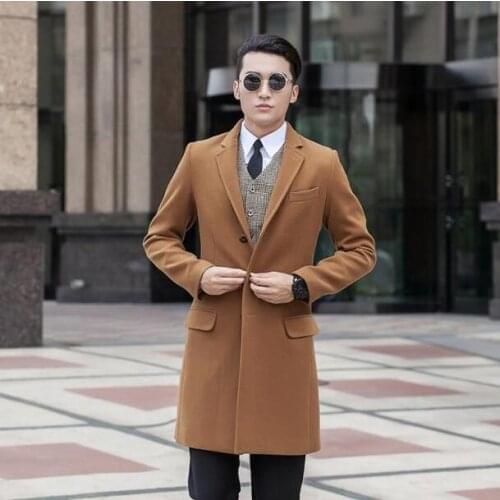 Wool coat men single-breasted coat men trench coat fashion Black grey khaki blue manteau homme plus size M - 7XL 8XL 9XL