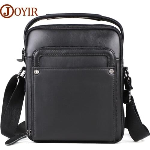 JOYIR Genuine Leather Men Shoulder Bag Vintage Crossbody Bags High Quality Male Bag Tablet Pouch Men Messenger Bags Handbag