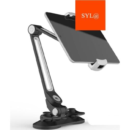 Universal Tablet Car Holder Aluminum Alloy Arm Ergonomic 360 Degree Rotatable Double Sucker Lazy People Stand