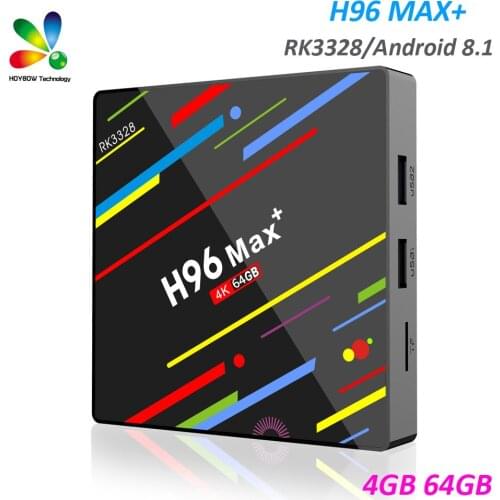 10PCS RK3328 TV Box Android 8.1 H96 MAX+ 4GB 64GB 4K set top box USB3.0 2.4G/5G Dual WIFI Media player H96 Max Plus