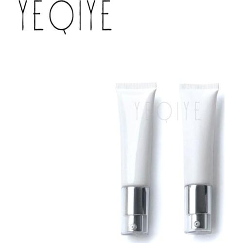 【20PCS】30g White Cosmetic Soft Hose Tube Empty Container 30ml BB Cream Liquid Foundation Vacuum Pump Refillable Bottle
