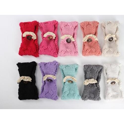 10pcs 2017 Kids Girls Knit Headband Crochet Top Knot Elastic Turban Newborn Head Wrap Ears Warm Headwear Hair Bands Accessories