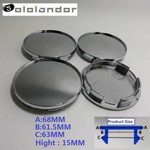 4PCS 68MM Plating/Black Color Plastic Car Wheel Center Hubcaps Covers Set Car Wheel Rim Hub Cap Car Styling Accessories