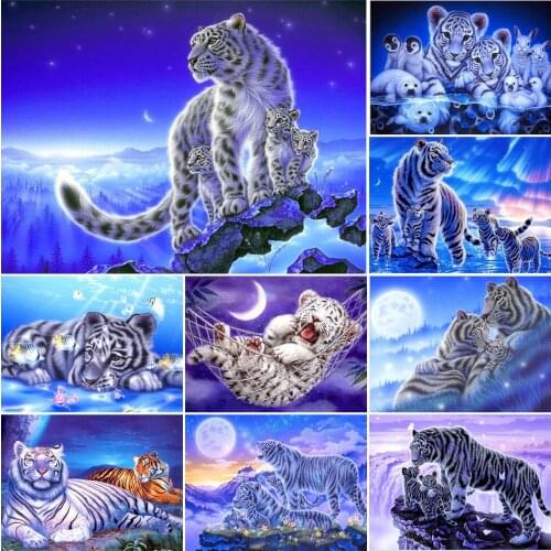 5D DIY Diamond Painting Animal Tiger Cross Stitch Kit full drill mosaic embroidery Picture of Rhinestones handmade hobby Gift