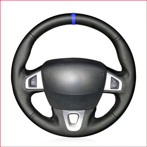 Artificial Leather Blue Marker Steering Wheel Cover for Renault Megane 3 Scenic 3 (Grand Scenic) Kangoo 2 Fluence (ZE) SM3