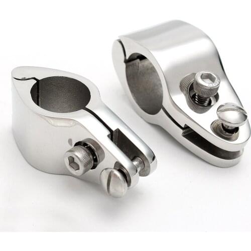 22/25mm 316 Stainless Steel Fitting Boat Bimini Top Hinged With 2 Screws Jaw Slide Easy Install Marine Hardware