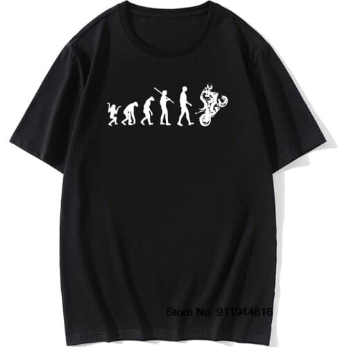 Funny Motorbike Evolution T Shirt Motorcycle Ape To Evolution Vintage Tshirts Man Father Boyfriend Hip Hop Gift Retro Tops Tees