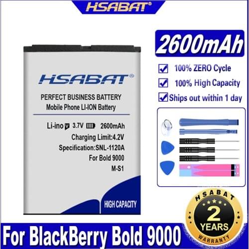 HSABAT M-S1 2600mAh Battery for BlackBerry Bold 9000 9030 9630 9700 9780 BAT-14392-001 Batteries