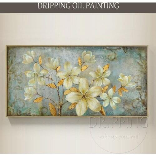 Artist Hand-painted High Quality Modern Large Flower Canvas Painting Botanical Yellow Flowers Branches Oil Painting for Decor