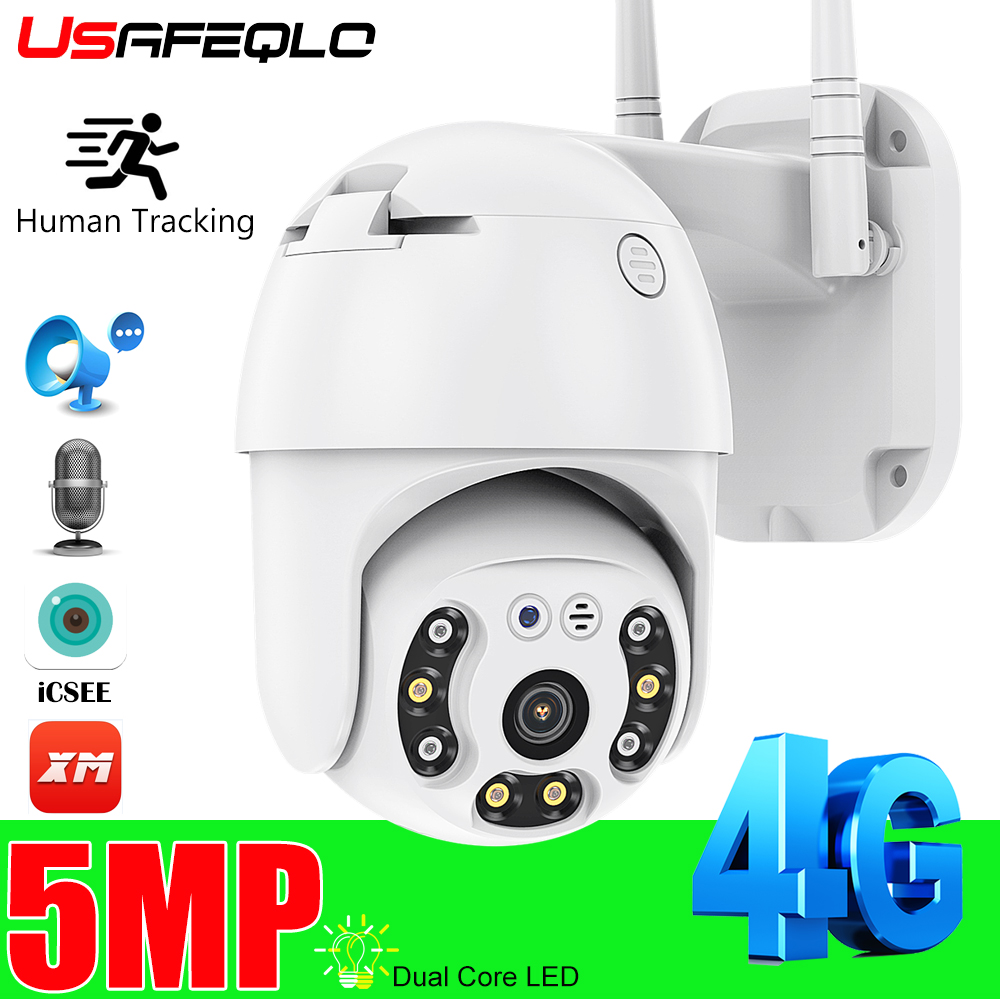4G SIM Card IP Camera 2MP/3MP/5MP HD Camera WIFI PTZ Dome Camera Outdoor Two Ways Audio Security CCTV P2P IR Night Vision 30M