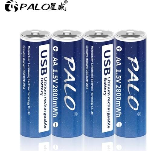 USB 1.5V Li-ion AA Rechargeable Battery 2800mWh Battery AA 1.5V For toys MP3 player thermometer keyboard