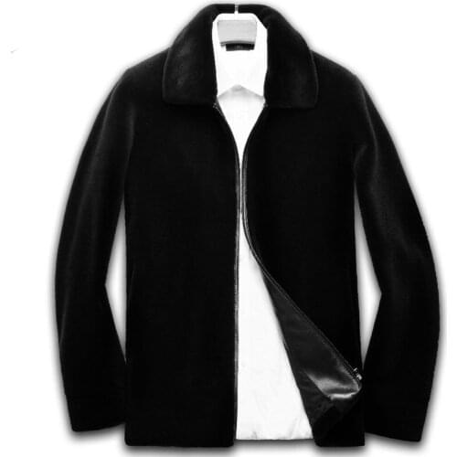 Real Fur Men Sheep Shearing Autumn Winter Jacket Wool Coat Man Short Jackets Male Overcoat Erkek Mont 8836 KJ849