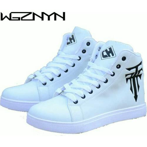 Spring Mens Shoes Korean Version of The Trend of High-top Shoes Mens White Casual Wild Shoes Zapatillas Hombre Deportiva W409