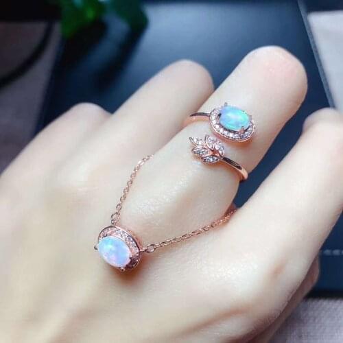 Natural Opal jewelry set Natural Real Opal 925 sterling silver 1pc Opal pendant,1pc Opal ring