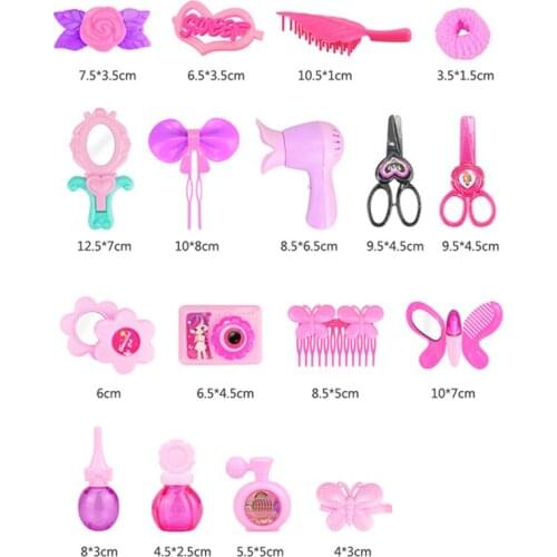 2019 New 1 Set Beauty Salon Play Set Pretend Makeup Kit Kids Toy Play House Game With Portable Box