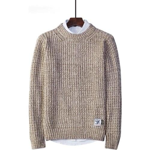 New Mens O-neck Winter Sweaters Solid Color Fashion Warm Pullovers Mens Boys Casual Slim Comfortable Sweaters