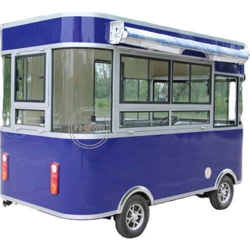 New Fast Food Truck Trailer Mobile Kitchen Kiosk Factory Supplies Freezer Ice Cream Hot Dog Coffee Cart With Free Shipping