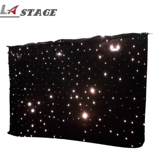 3M*4M Fireproof Led Star Curtain White Color Led Starcloth For Wedding Event Decoration