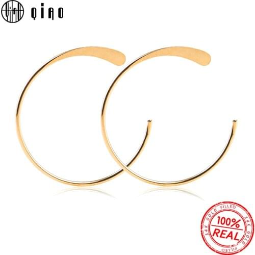A pair 18MM Fashion 14K gold filled Tail flat wire earring hooks earring ring for DIY earring jewelry findings Accessories