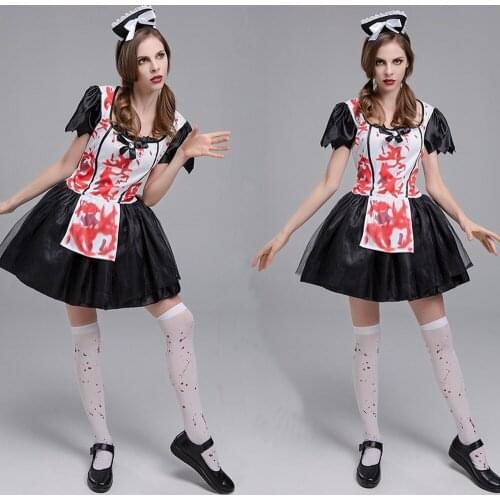 Fashion Halloween European and Beautiful Maid Maid Costumes Zombie Demon Costume Zombie Costumes Ghost Festival Party Costumes