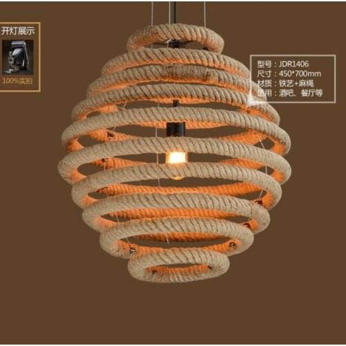 American clothing store cafe bar corridor balcony restaurant retro lamp rope creative personality Pendant light