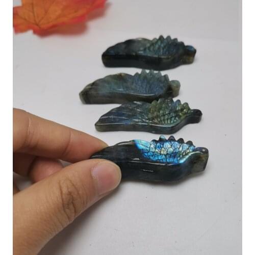 Natural Labradolite Stone Handmade Healing lab craving angle wing Angel strong flash As Gift