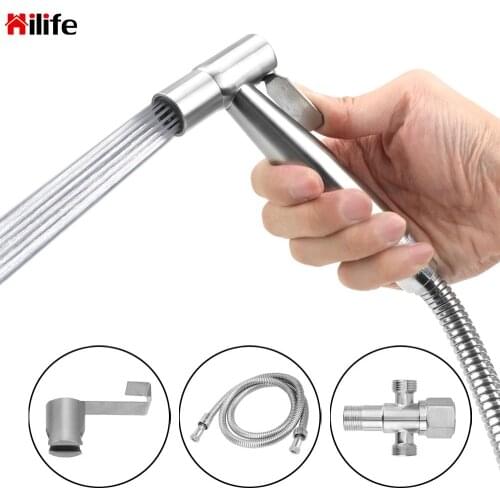 HILIFE Sprayer Shower Head with Shower Hose Stainless Steel Handheld Toilet Bidet Sprayer Set Self Cleaning Bidet Faucets Hand