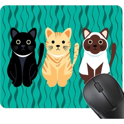 Multi-color Cute Cartoon Cats Rubber Non-Slip Laptop Computer Gaming Mouse Pad Mouse Pad Gamer Mat PC Desk Office Pad